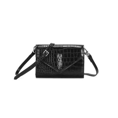 Carteira Alca Material Croco Preto 2