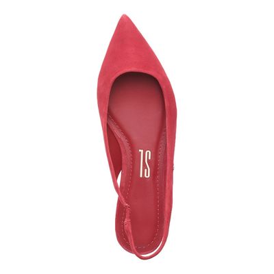 Sapatilha Acamurçada Slingback Vermelho