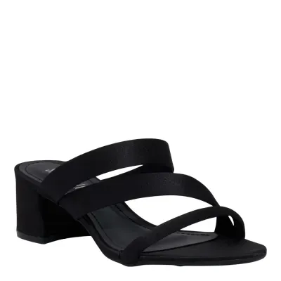 Mule Tecido Cetim Rainha Preto