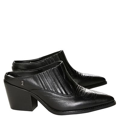 Bota Mule Couro Preta