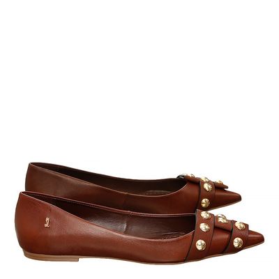 Sapatilha Tachas Metal Marrom