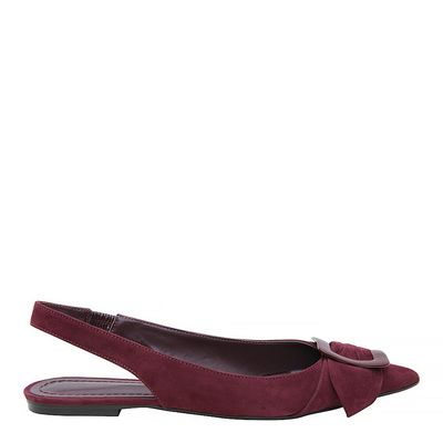 Sapatilha Slingback Nobuck Vinho