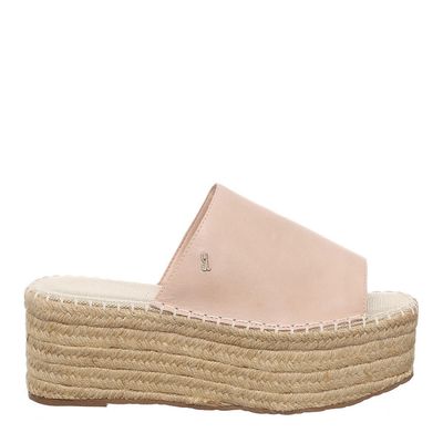 Espadrille Couro Flatform Rosa