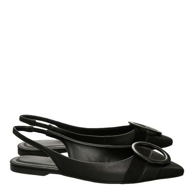 Sapatilha Slingback Fivela Preta
