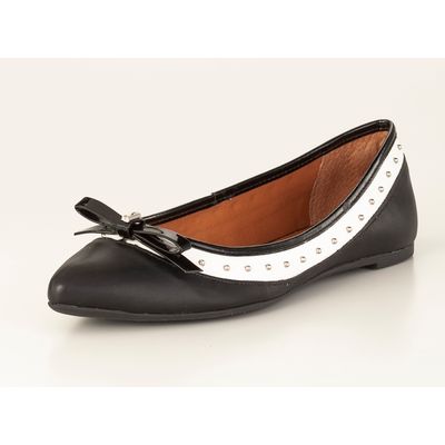 Sapatilha Laço Tacha Preto e Branco