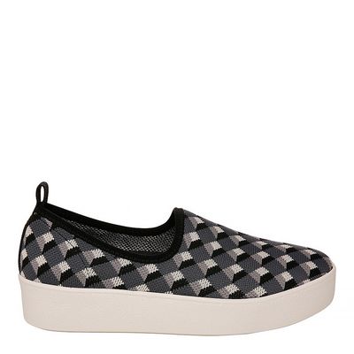 Tênis Slip On Knit Cubos Preto