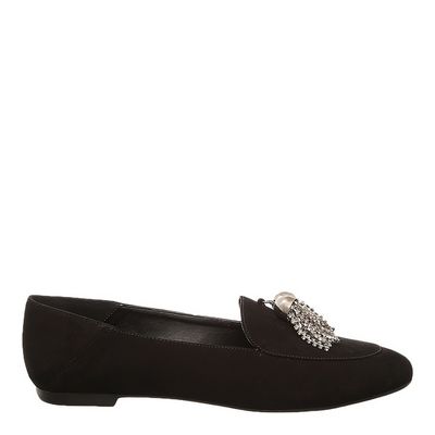 Mocassim Nobuck Strass Preto