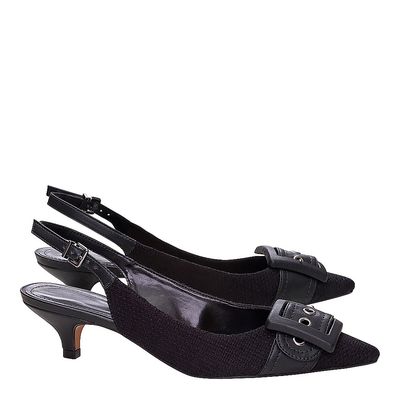 Scarpin Tecido Tramado Preto