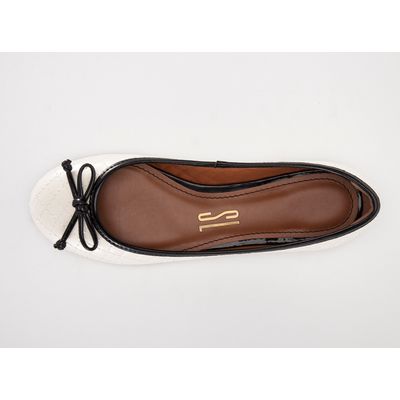 Sapatilha envernizado Branco e Preto