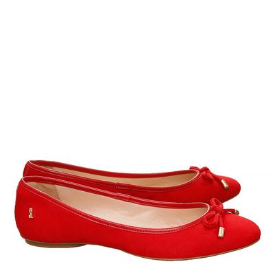 Sapatilha Suede Laço Vermelho