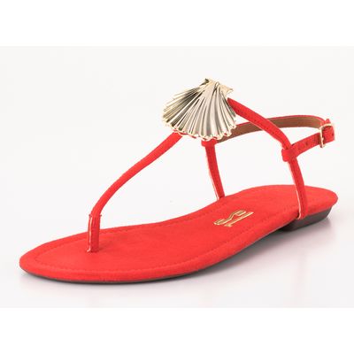 Rasteira Suede Tangerina