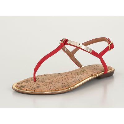 Rasteira Suede Vermelho Chilli