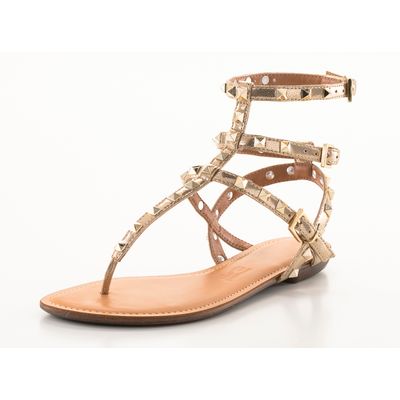 Rasteira Metalcolor Crinkle Ouro Claro