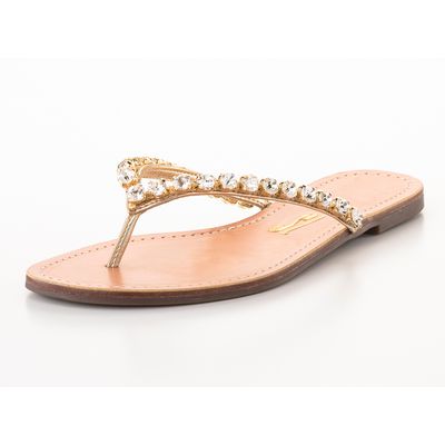 Rasteira Metalcolor Crinkle Ouro Claro
