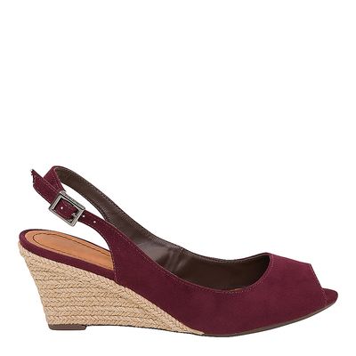 Peep Toe Suede Vinho