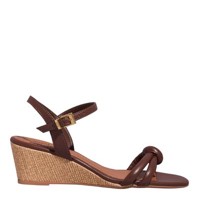 Sandália Anabela Napa Soft Marrom