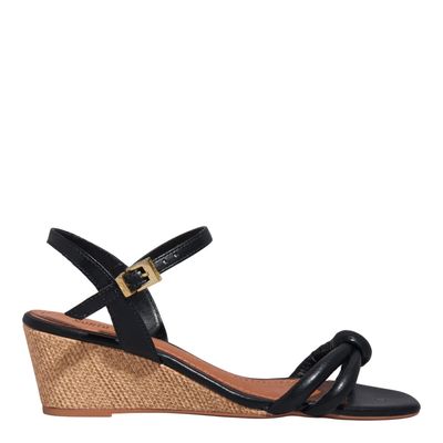 Sandália Anabela Napa Soft Preta