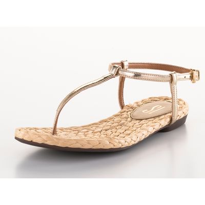 Rasteira Metalcolor Crinkle Ouro Claro