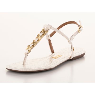 Rasteira Croco Verniz Pu Branco