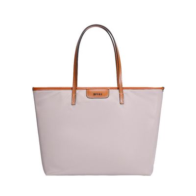 Bolsa Shopper Cinza Claro Grande Alças Finas