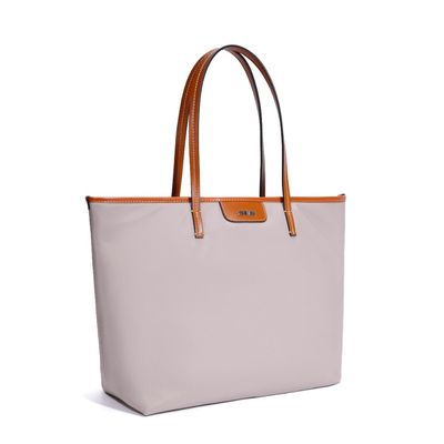 Bolsa Shopper Cinza Claro Grande Alças Finas