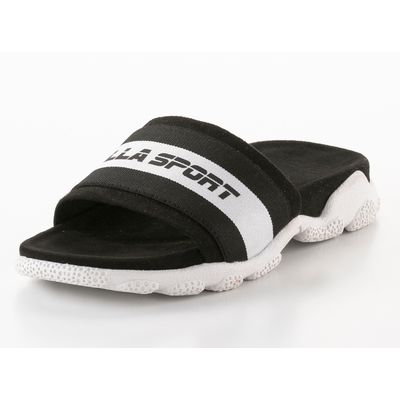 Slide Suede Lolla Sport Preto e Branco