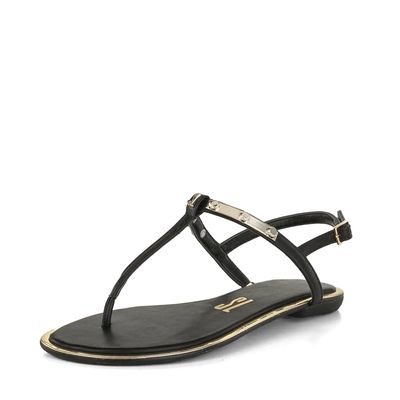 Rasteira Dedo Preto e Dourado