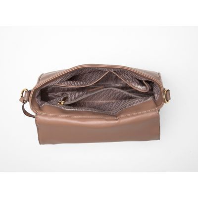 Bolsa Mestiço Matelassê Marrom e Dourado