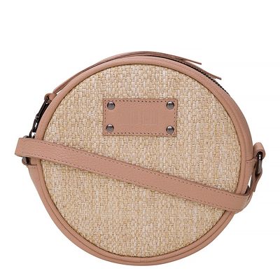 Bolsa Redonda Palha Bege