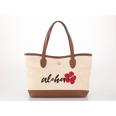 Bolsa Shopper Palha Aloha Bege