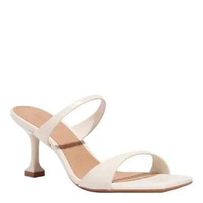 Mule Couro Premium Marfim Salto Alto Fino