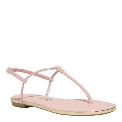 Rasteira Tira Salomé Verniz Rosa