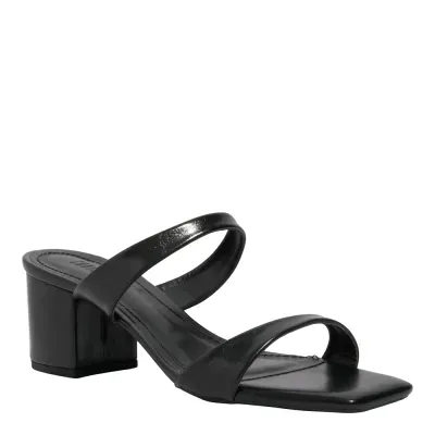 Mule Napa Madri Preto Salto Bloco Baixo