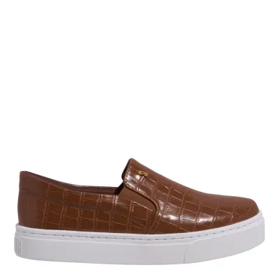 Tênis Slip On Croco Marrom