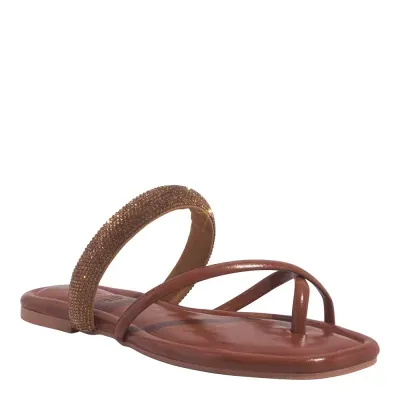 Rasteira Napa Madri Caramelo Bico Quadrado