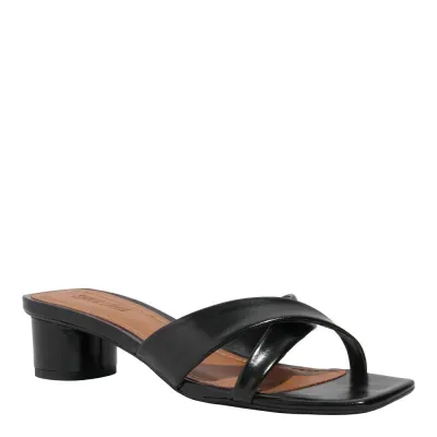 Mule Napa Preto Salto Bloco Baixo