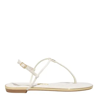 Rasteira Tira Salomé Verniz Bege