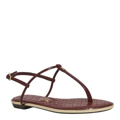 Rasteira Tira Salomé Napa Madri Vermelho Malbec