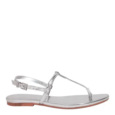Rasteira Metalizado Reflexo Prata