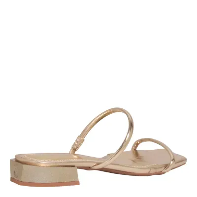 Mule Metalizado Reflexo Ouro Light