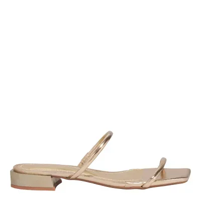 Mule Metalizado Reflexo Ouro Light