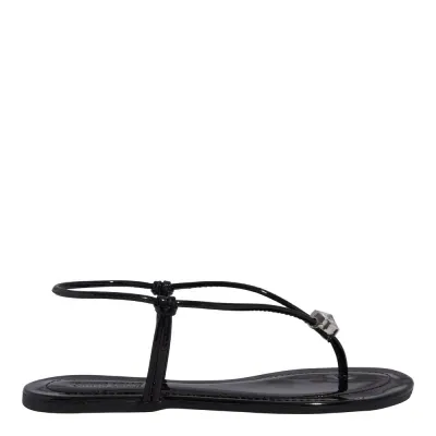 Rasteira Tira Salomé Verniz Preta