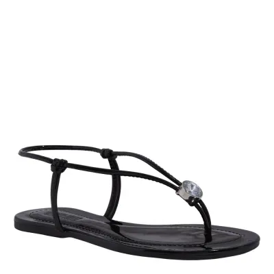 Rasteira Tira Salomé Verniz Preta