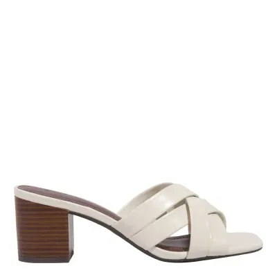 Mule Napa Off White Salto Bloco Baixo