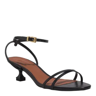 Sandalia Napa Madri Preto Salto Baixo Fino