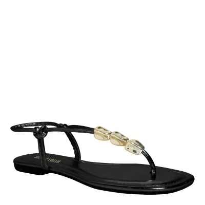 Rasteira Tira Salomé Napa Santorine Preta