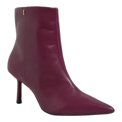 Bota Couro Soft Cano Curto Bico Fino Roxa