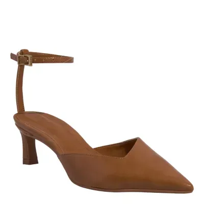 Scarpin Slingback Napa Salto Baixo Fino Marrom