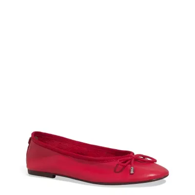 Sapatilha Laço Couro Vermelho Blood