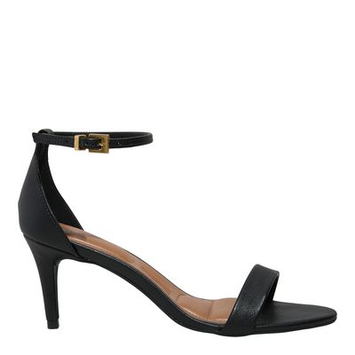 Sandália Napa Soft Salto Fino Preta